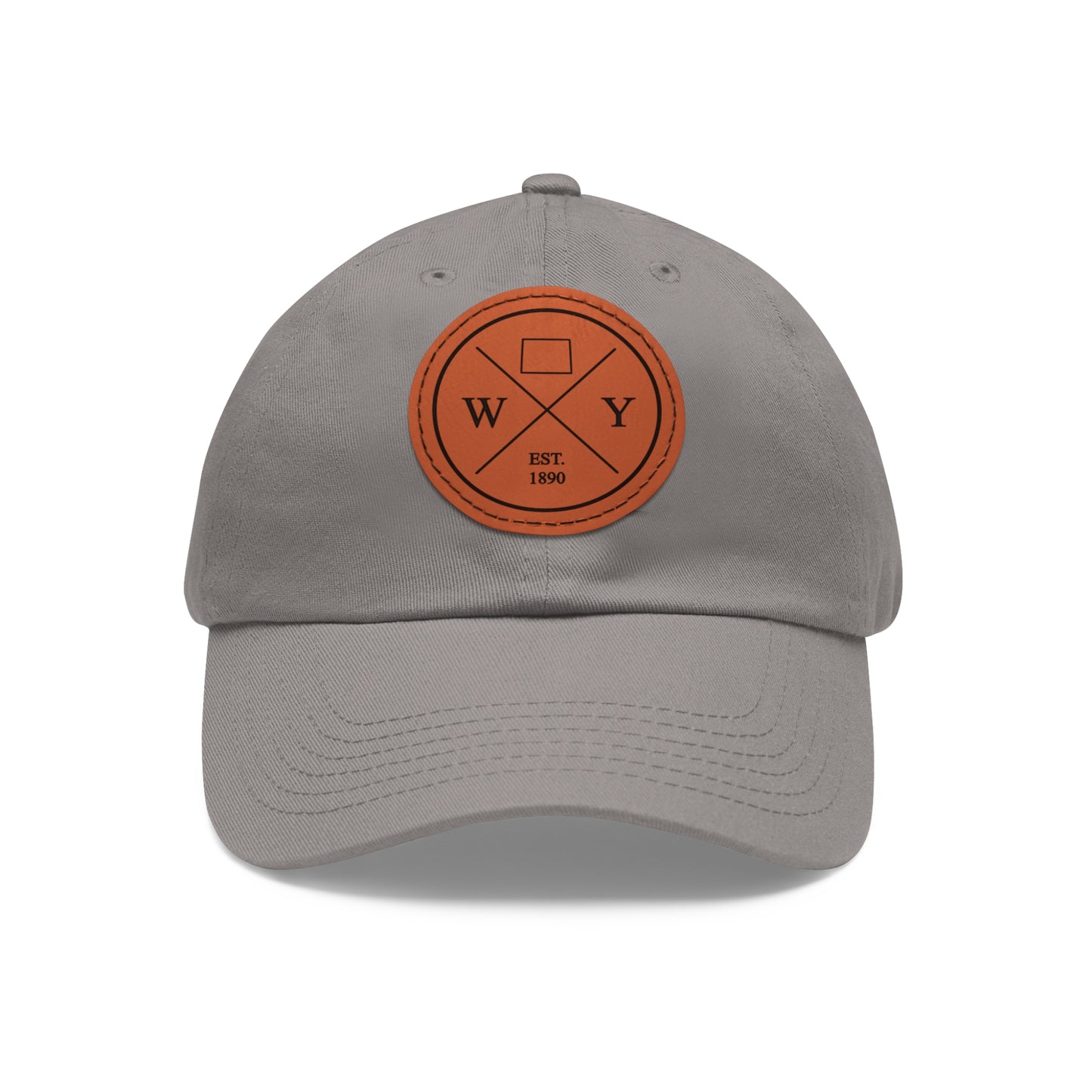 Wyoming Dad Hat with Leather Patch