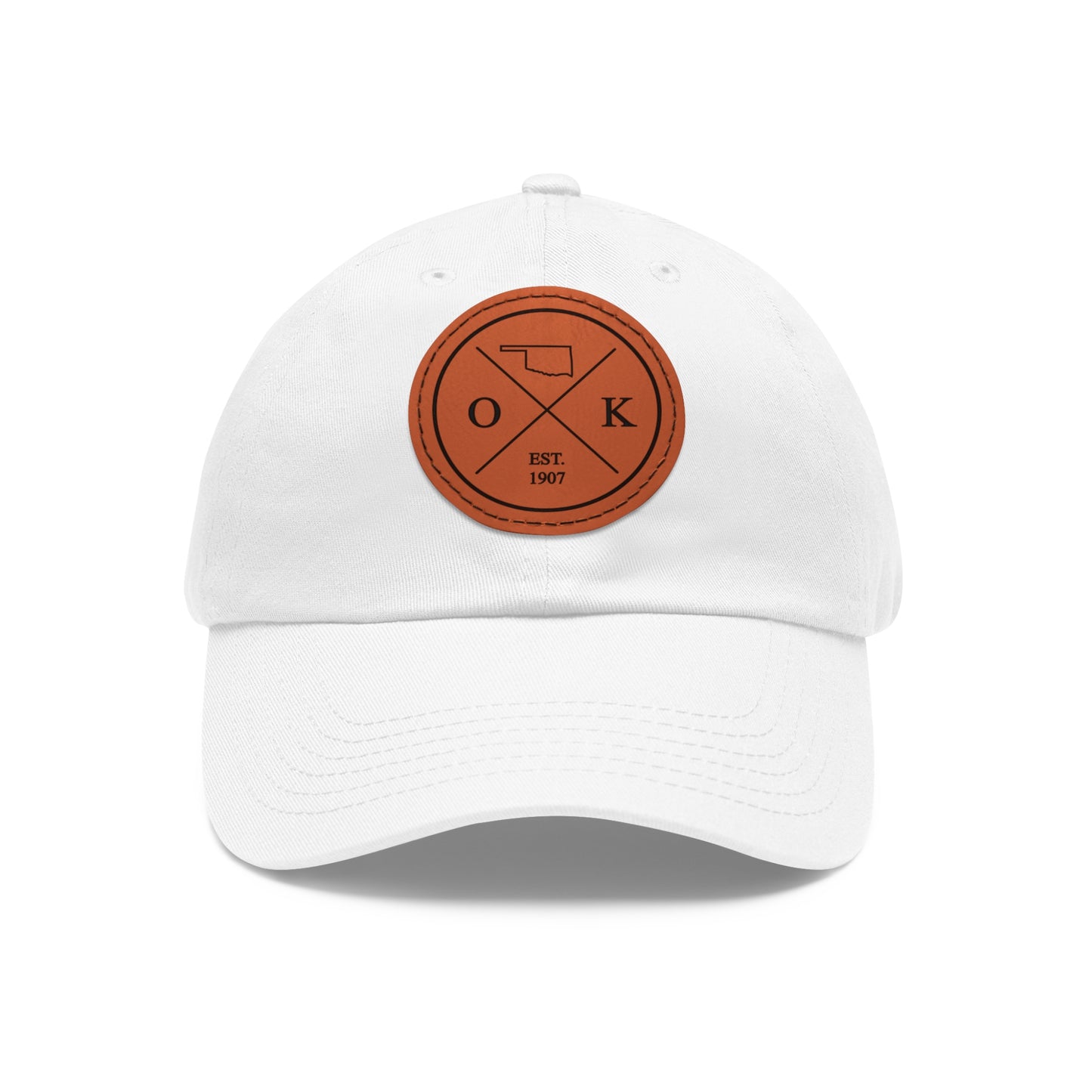 Oklahoma Dad Hat with Leather Patch