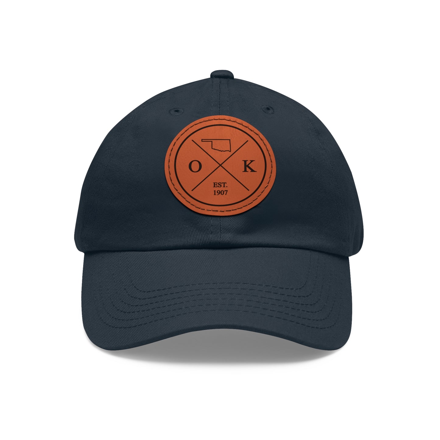 Oklahoma Dad Hat with Leather Patch