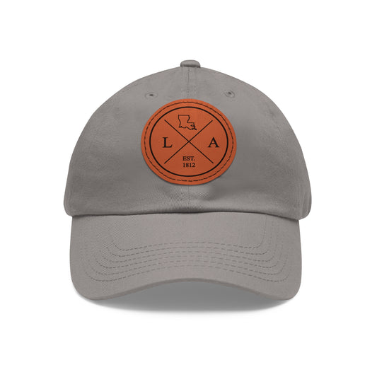 Louisiana Dad Hat with Leather Patch