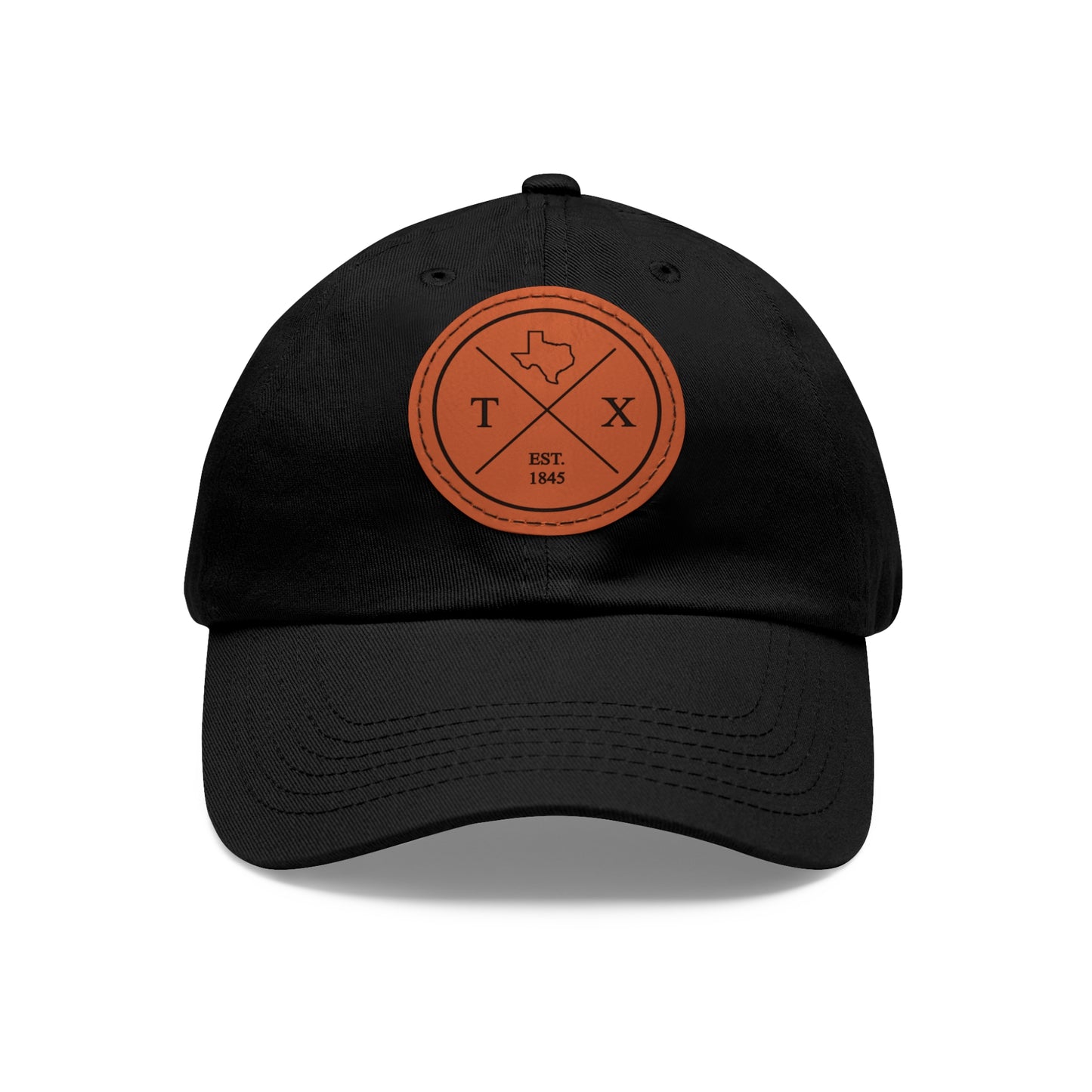 Texas Dad Hat with Leather Patch