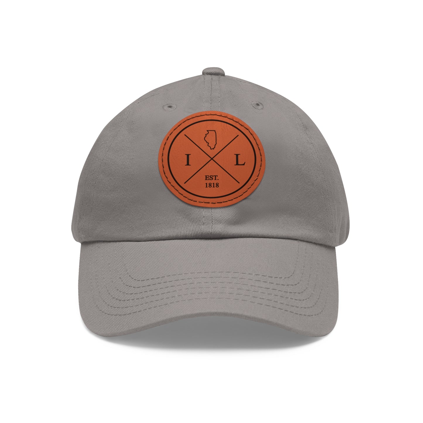 Illinois Dad Hat with Leather Patch