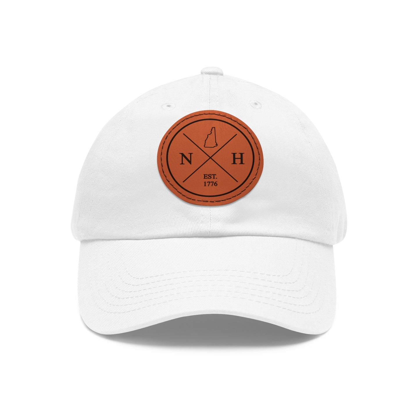 New Hampshire Dad Hat with Leather Patch