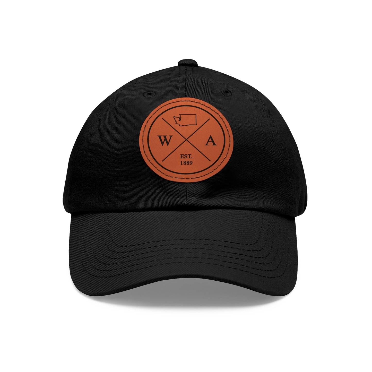 Washington Dad Hat with Leather Patch