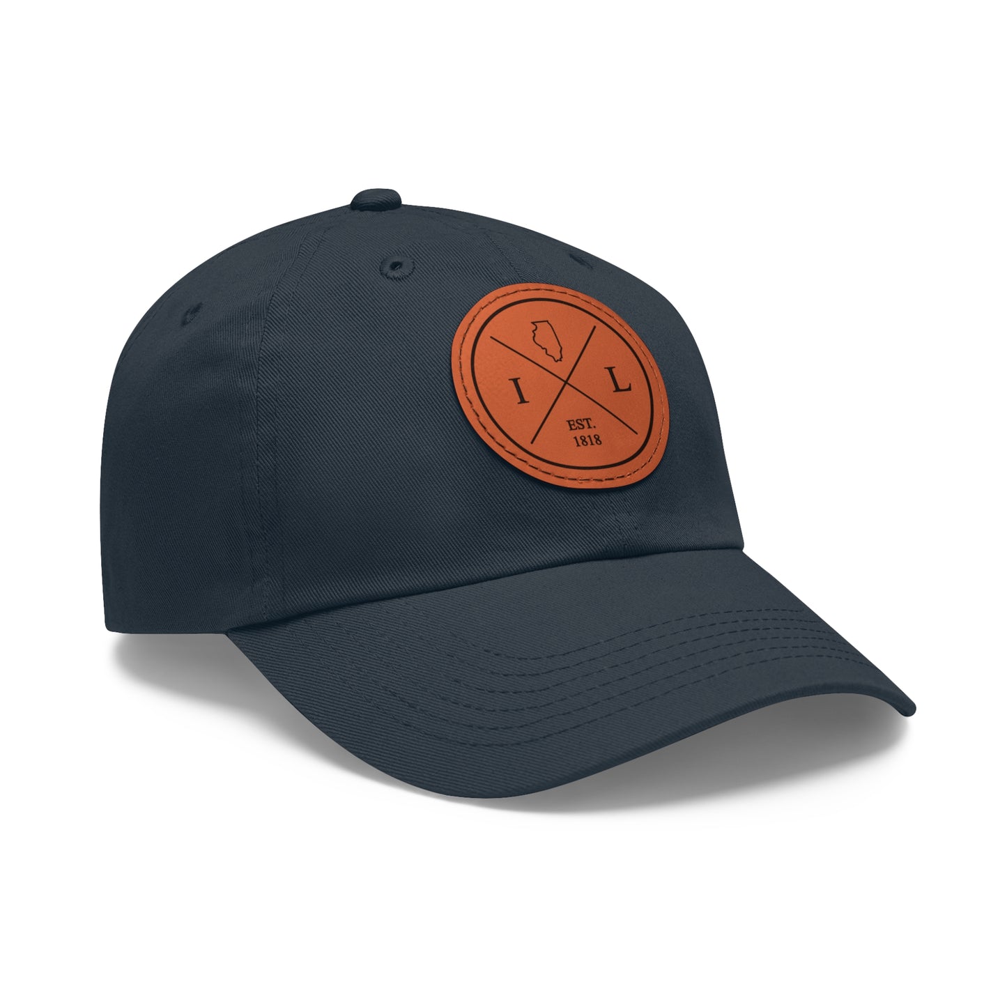 Illinois Dad Hat with Leather Patch