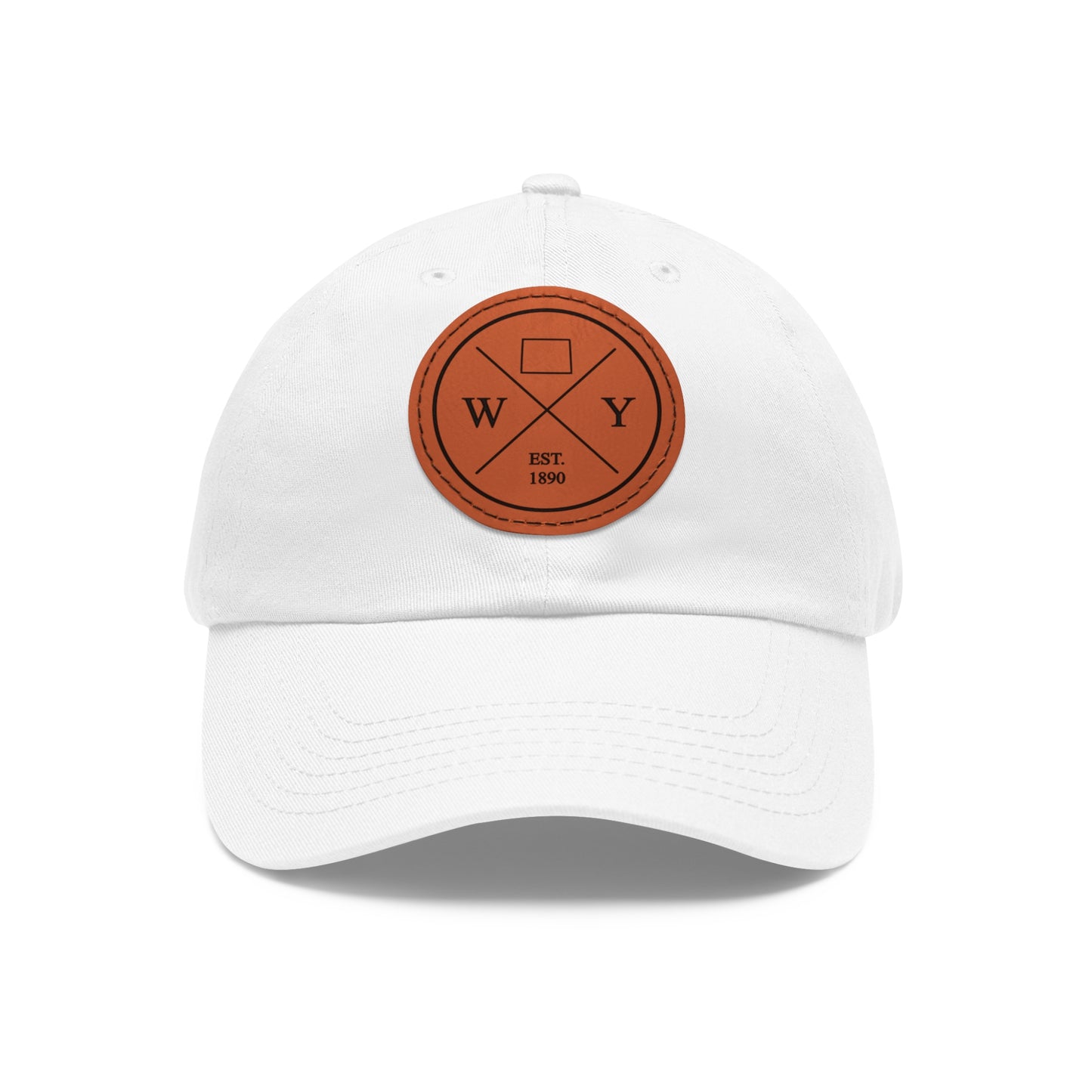 Wyoming Dad Hat with Leather Patch