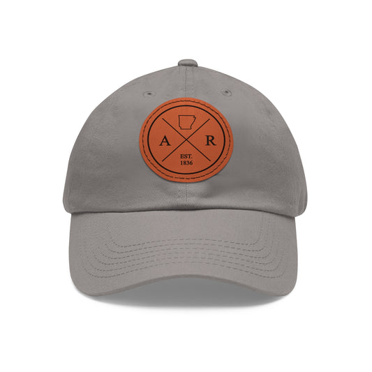 Arkansas Dad Hat with Leather Patch