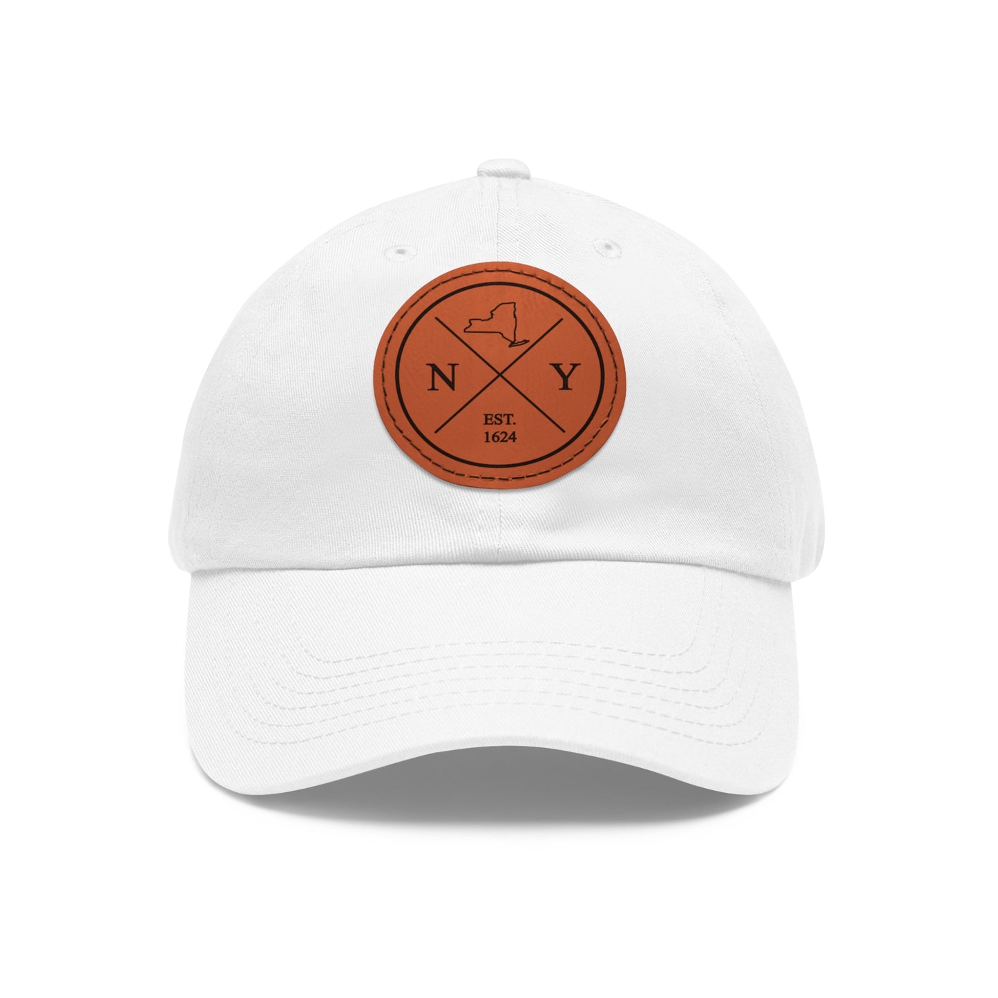 New York Dad Hat with Leather Patch