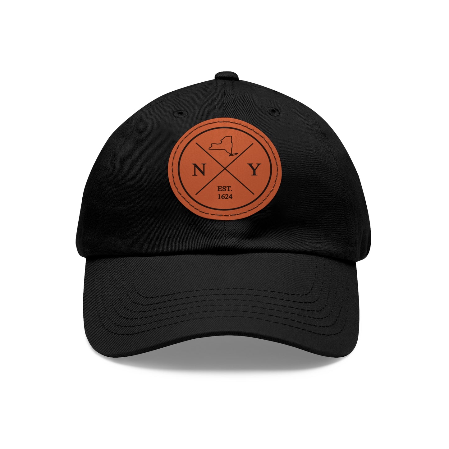 New York Dad Hat with Leather Patch