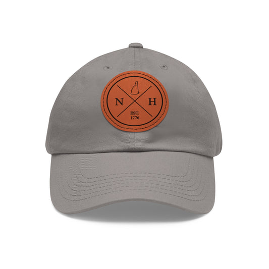 New Hampshire Dad Hat with Leather Patch