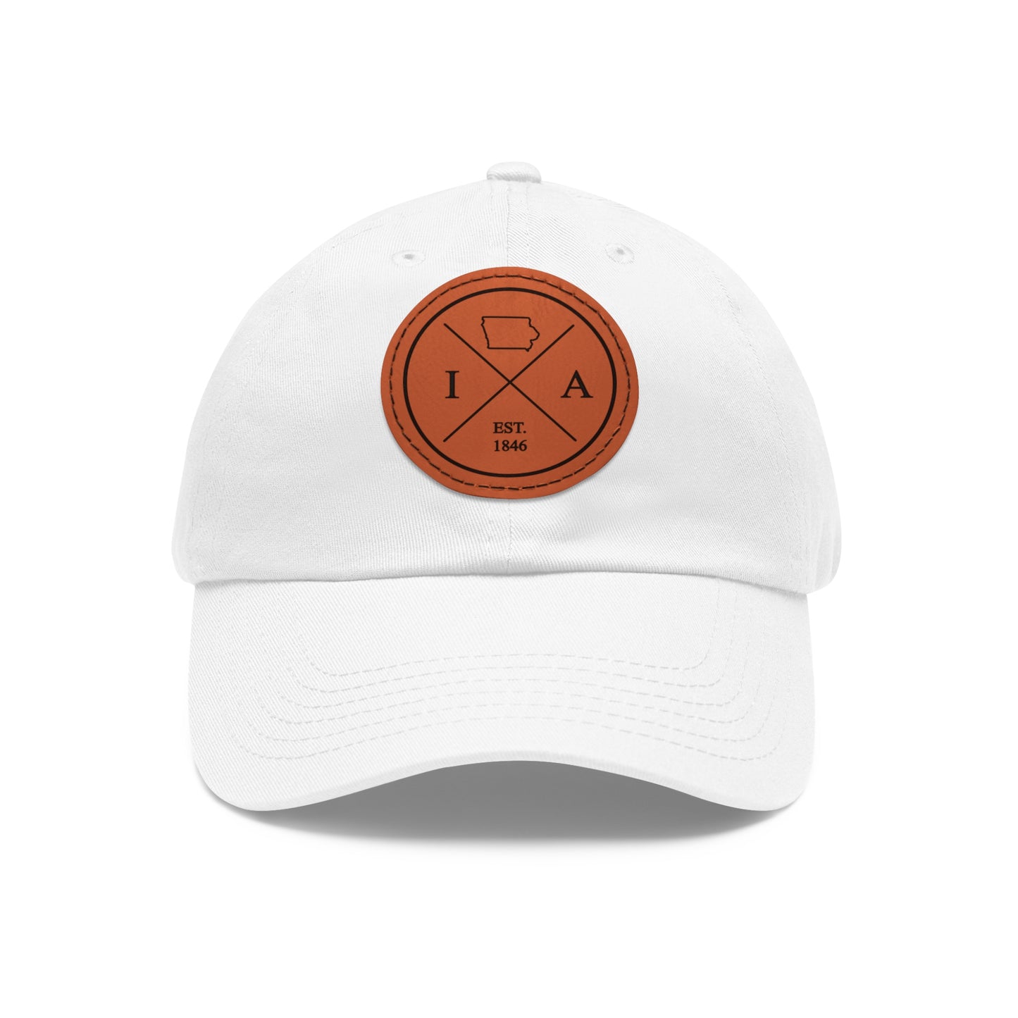 Iowa Dad Hat with Leather Patch