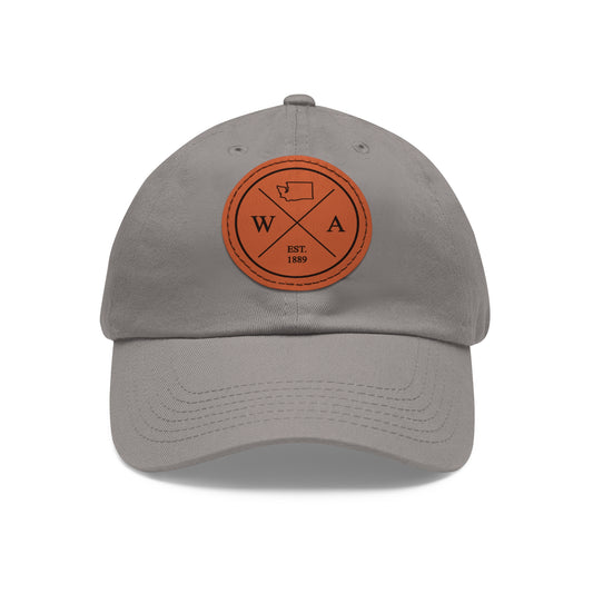 Washington Dad Hat with Leather Patch