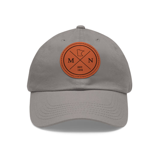 Minnesota Dad Hat with Leather Patch