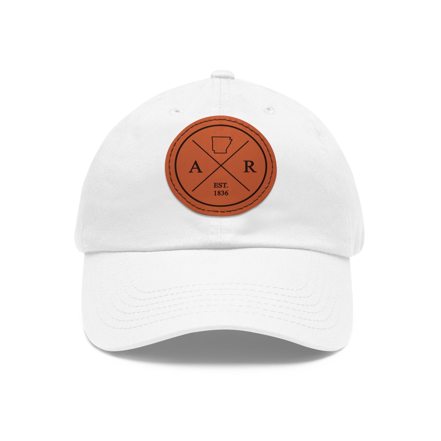 Arkansas Dad Hat with Leather Patch