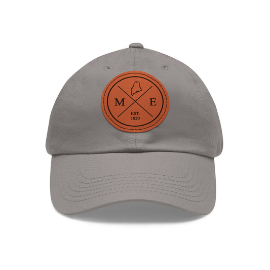 Maine Dad Hat with Leather Patch